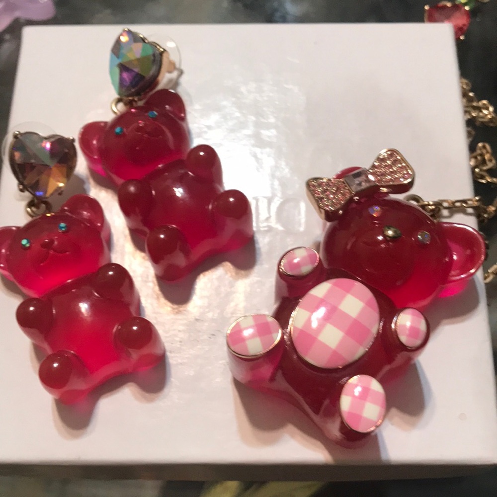 Betsey johnson Gummy Bear set (earrings & necklace )